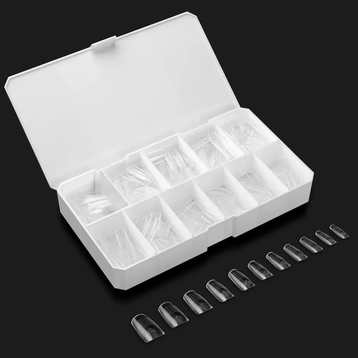 Apres French Manicure Gel-X Tips - Natural Square Medium (330 pcs)