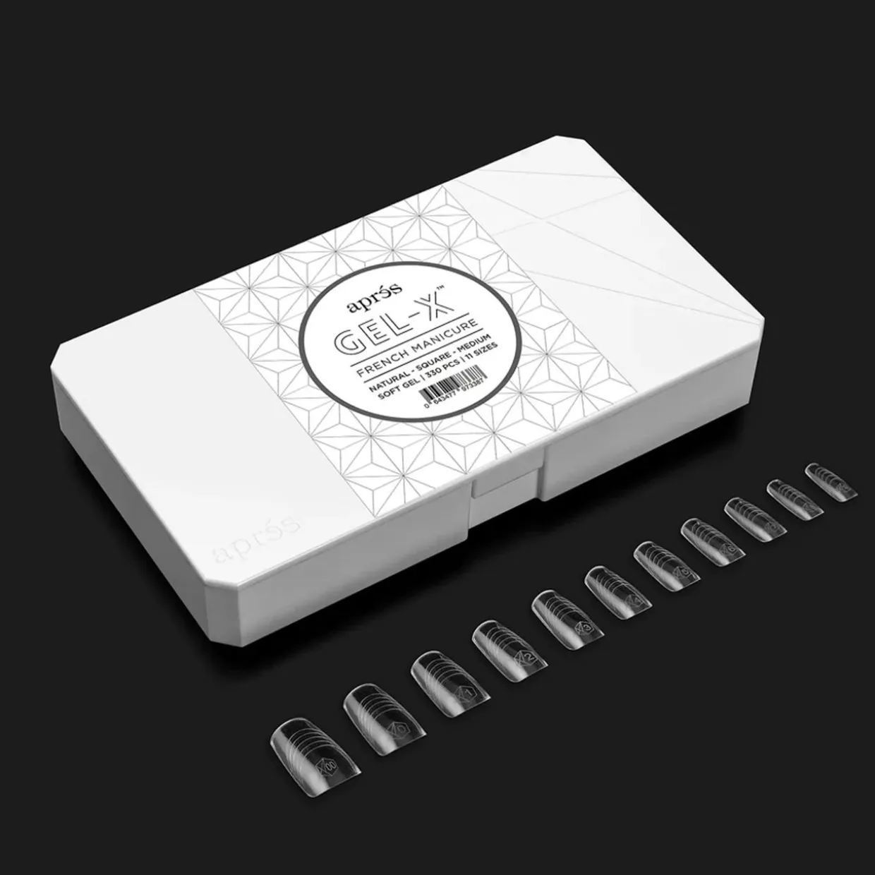 Apres French Manicure Gel-X Tips - Natural Square Medium (330 pcs)