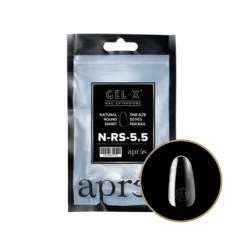 Apres Gel-X Refill Tips Natural Round Short - Size 5.5, 50 pcs.