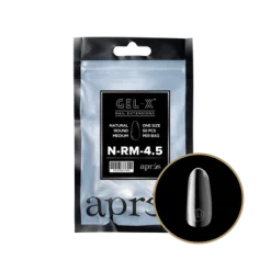 Apres Gel-X Refill Tips Natural Round Medium - Size 4.5, 50 pcs.