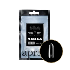 Apres Gel-X Refill Tips Natural Round Medium - Size 6.5, 50 pcs.