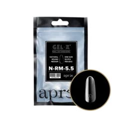 Apres Gel-X Refill Tips Natural Round Medium - Size 5.5, 50 pcs.