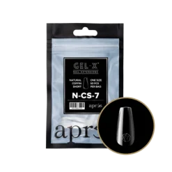 Apres Gel-X Refill Tips Natural Coffin Short - Size 07, 50 pcs.