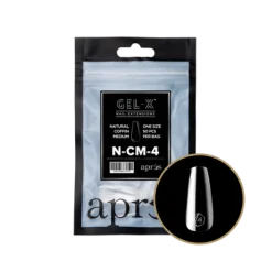 Apres Gel-X Refill Tips Natural Coffin Medium - Size 04, 50 pcs.