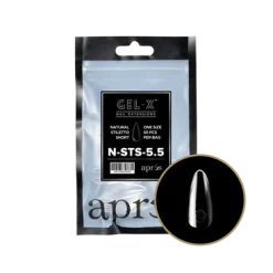 Apres Gel-X Refill Tips Natural Stiletto Short - Size 5.5, 50 pcs.