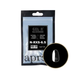 Apres Gel-X Refill Tips Natural Round Extra Short - Size 6.5, 50 pcs.