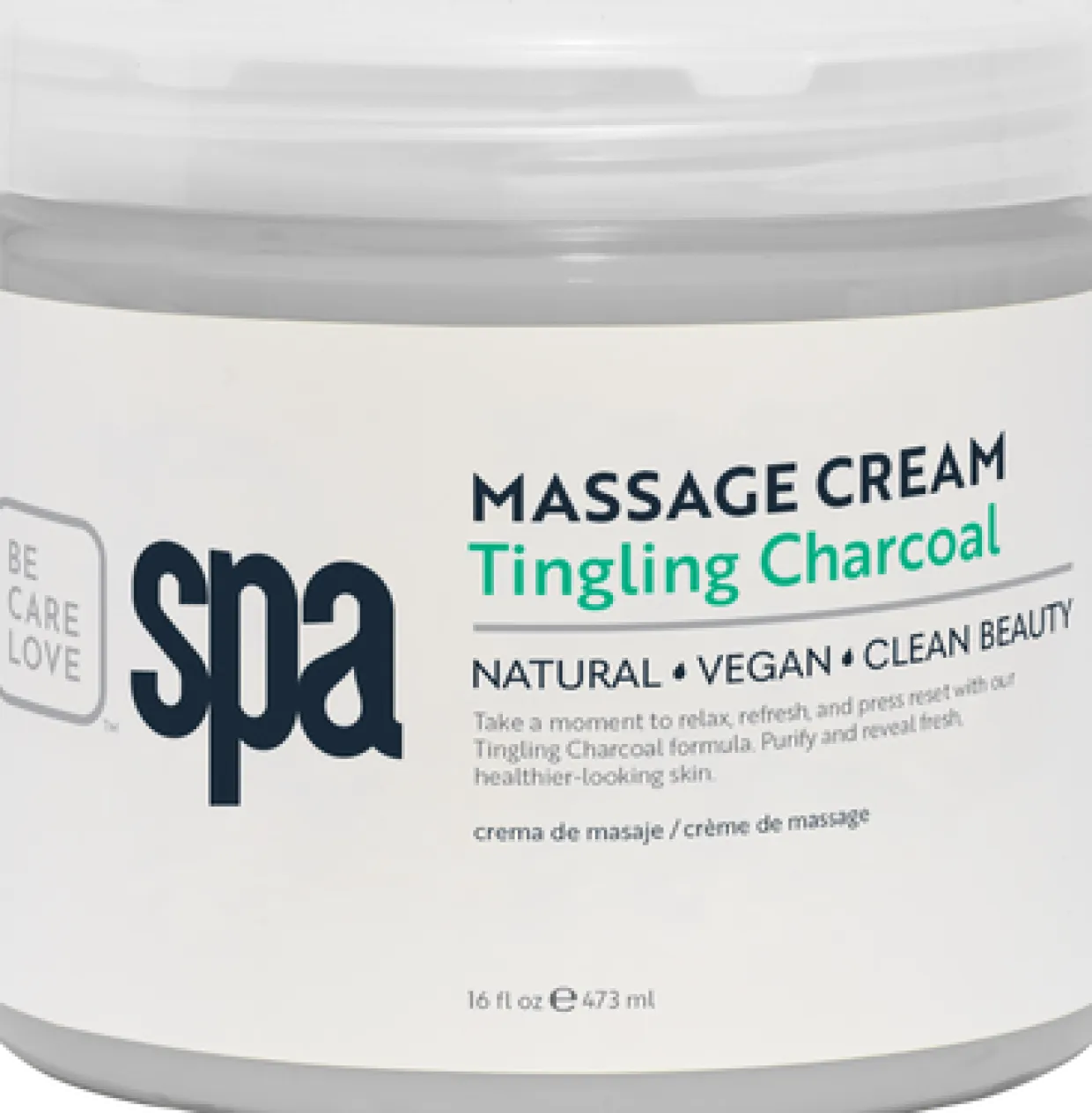BCL SPA Massage Cream Tingling Charcoal, 16 oz.