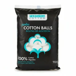 Carolina Cotton Jumbo Size Cotton Balls, 70 ct. - Case Pack of 48 Bags