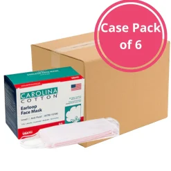 Carolina Cotton Pink Earloop Face Masks, 50 ct., Made in USA - Case Pack of 6 Boxes