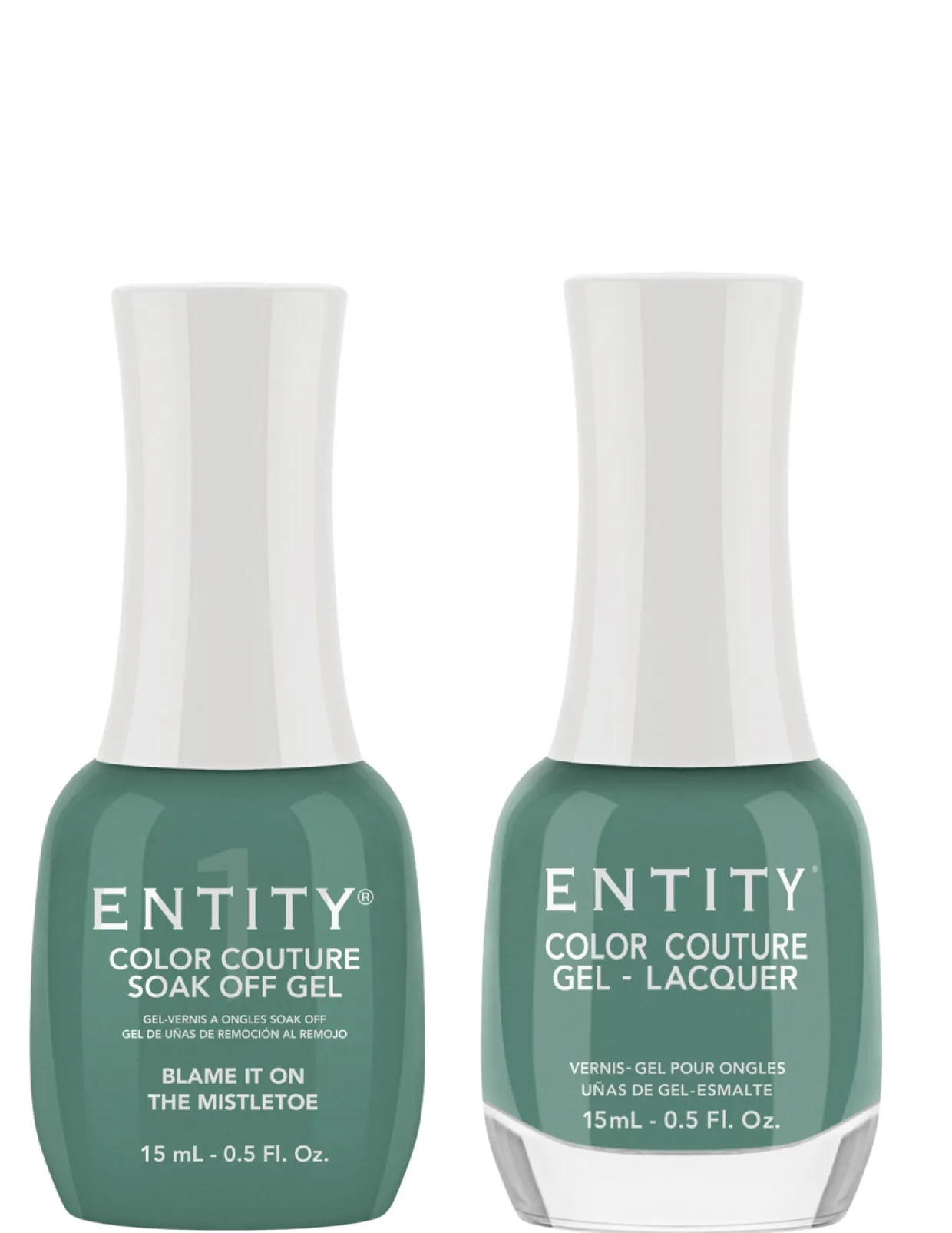 Entity "Blame It On The Mistletoe" Duo - Includes Gel Polish and Lacquer - Slate Green Creme