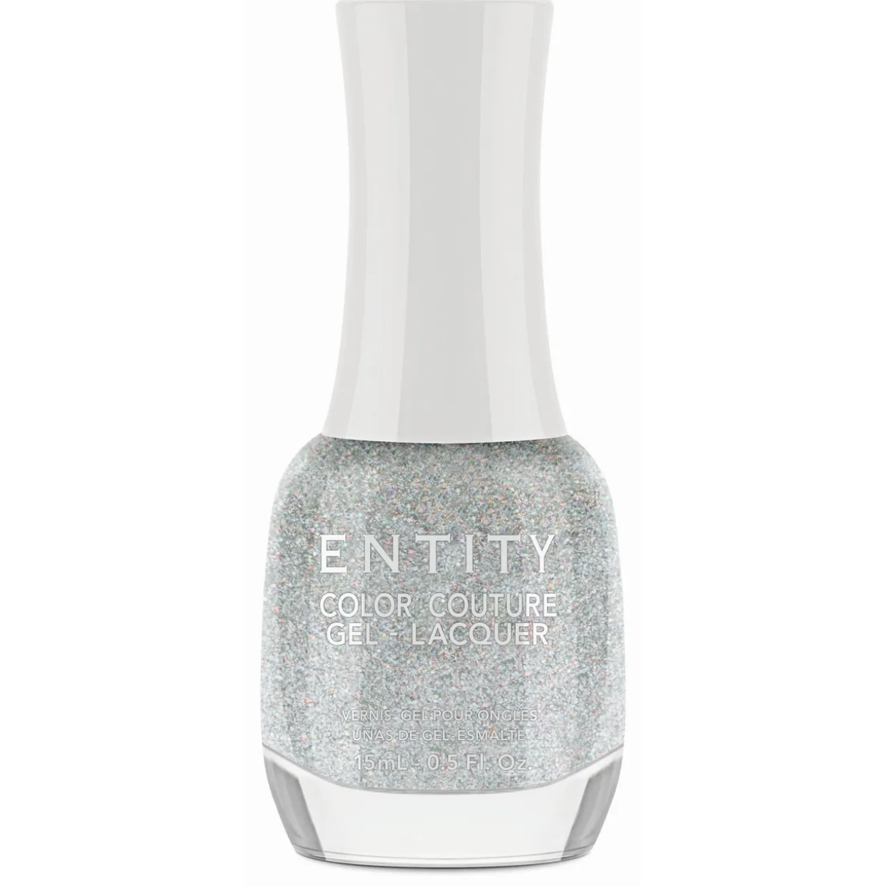 Entity Extended Wear Hybrid Gel-Lacquer "Dazzle Me With Diamonds" - Chunky Silver Holographic Glitter