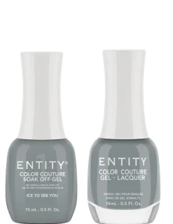 Entity "Ice To See You!" Duo - Includes Gel Polish and Lacquer - Gray Crème
