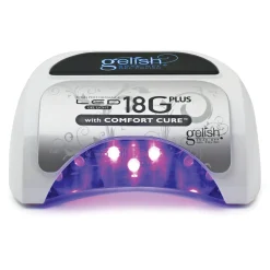 Gelish 18G Plus LED Light with Silver Metallic Soak-Off Gel Polish + Top and Base Coats