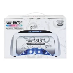 Gelish 18G Plus LED Light with Silver Metallic Soak-Off Gel Polish + Top and Base Coats