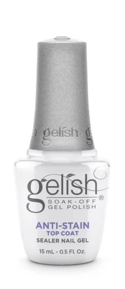 Gelish Anti-Stain Soak-Off Gel Top Coat, 15 mL | .5 fl. oz. - Case Pack of 6
