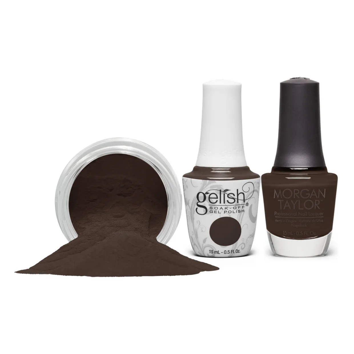 Gelish "Artwork In Progress" Trio, Medium Brown Creme - Includes Gel polish, Lacquer and Dip