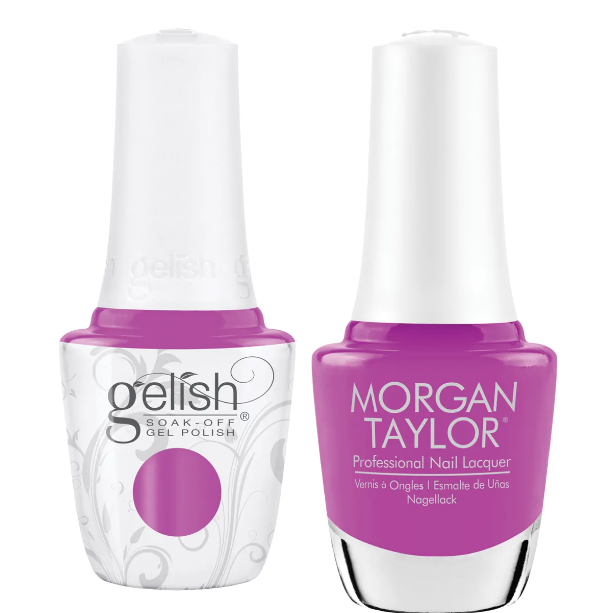 Gelish "Bear-y Juicy" Duo- Includes Gel Polish and Lacquer -Fuchsia Jelly