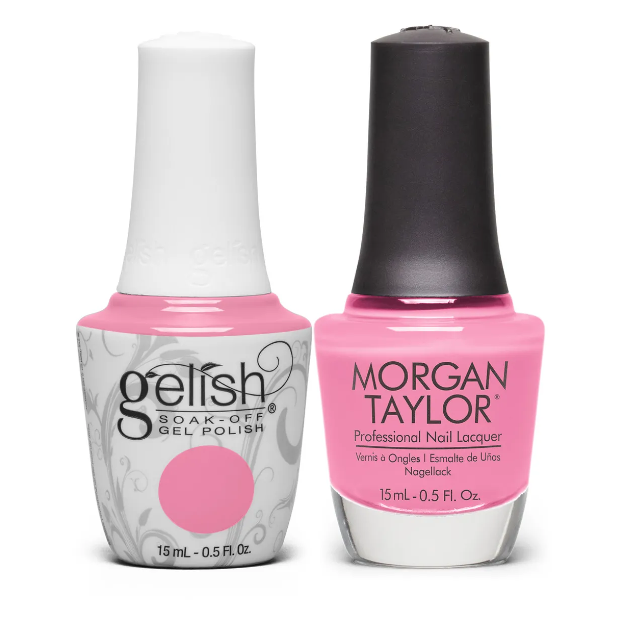 Gelish "Bed Of Petals" Duo, Bright Pink Crème - Includes Gel Polish and Lacquer
