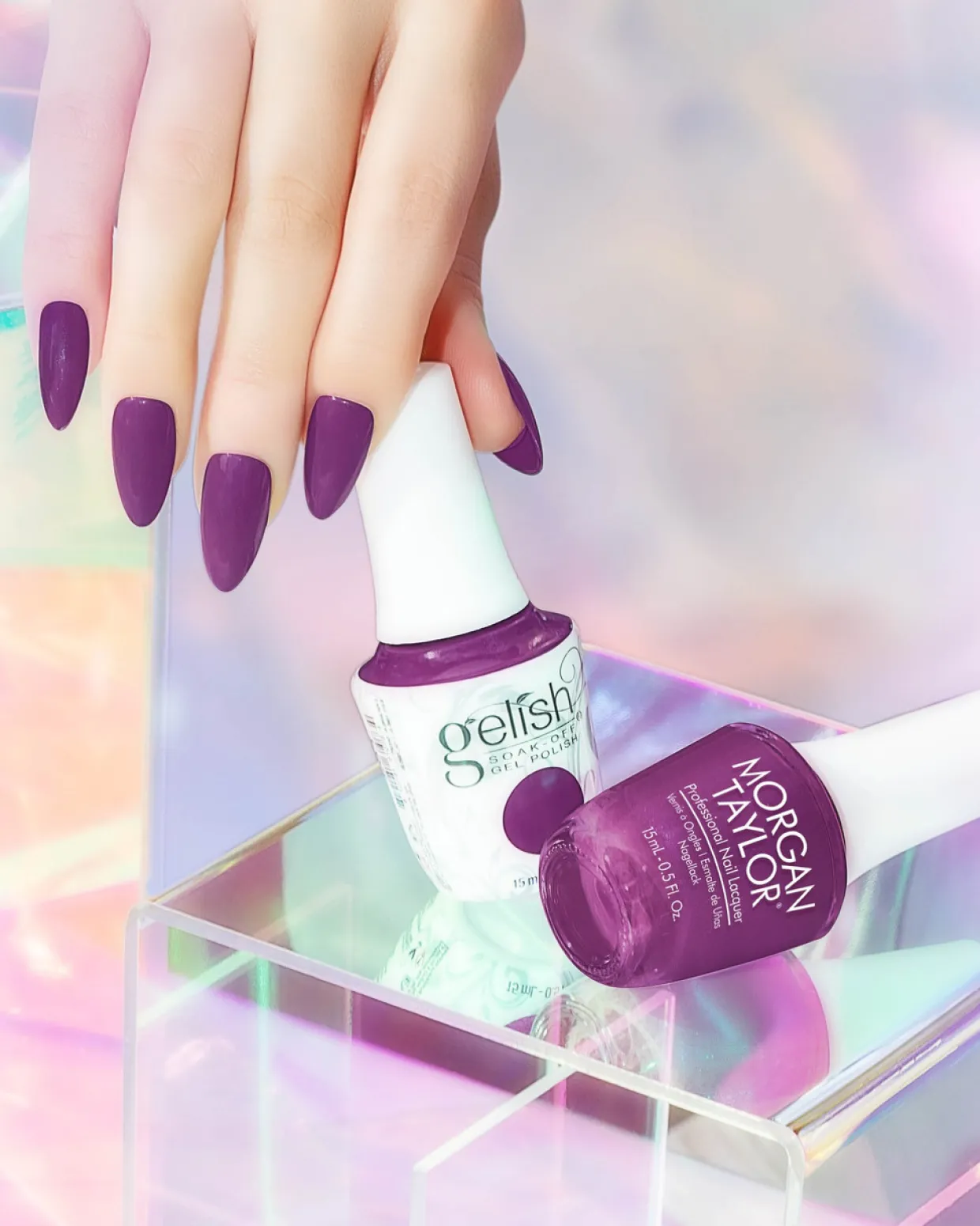 Gelish "Berrylicious Bliss" Duo- Includes Gel Polish and Lacquer- Light Grape Cr�me