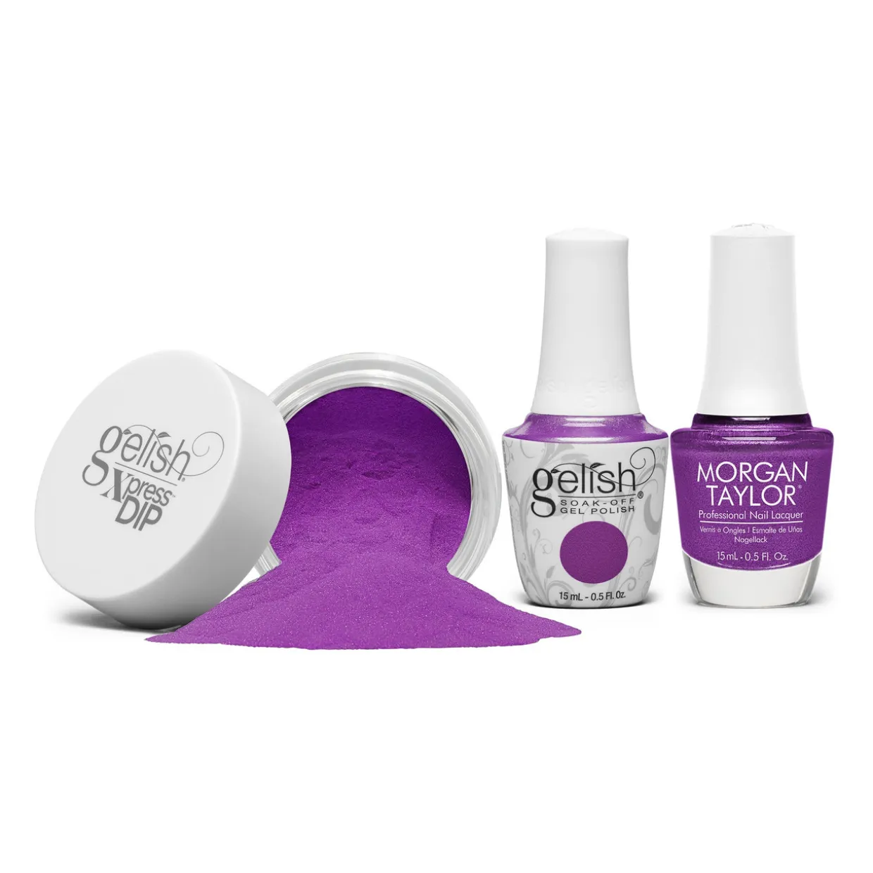 Gelish "Berrylicious Bliss" Trio- Includes Gel Polish, Lacquer and Dip- Light Grape Cr�me