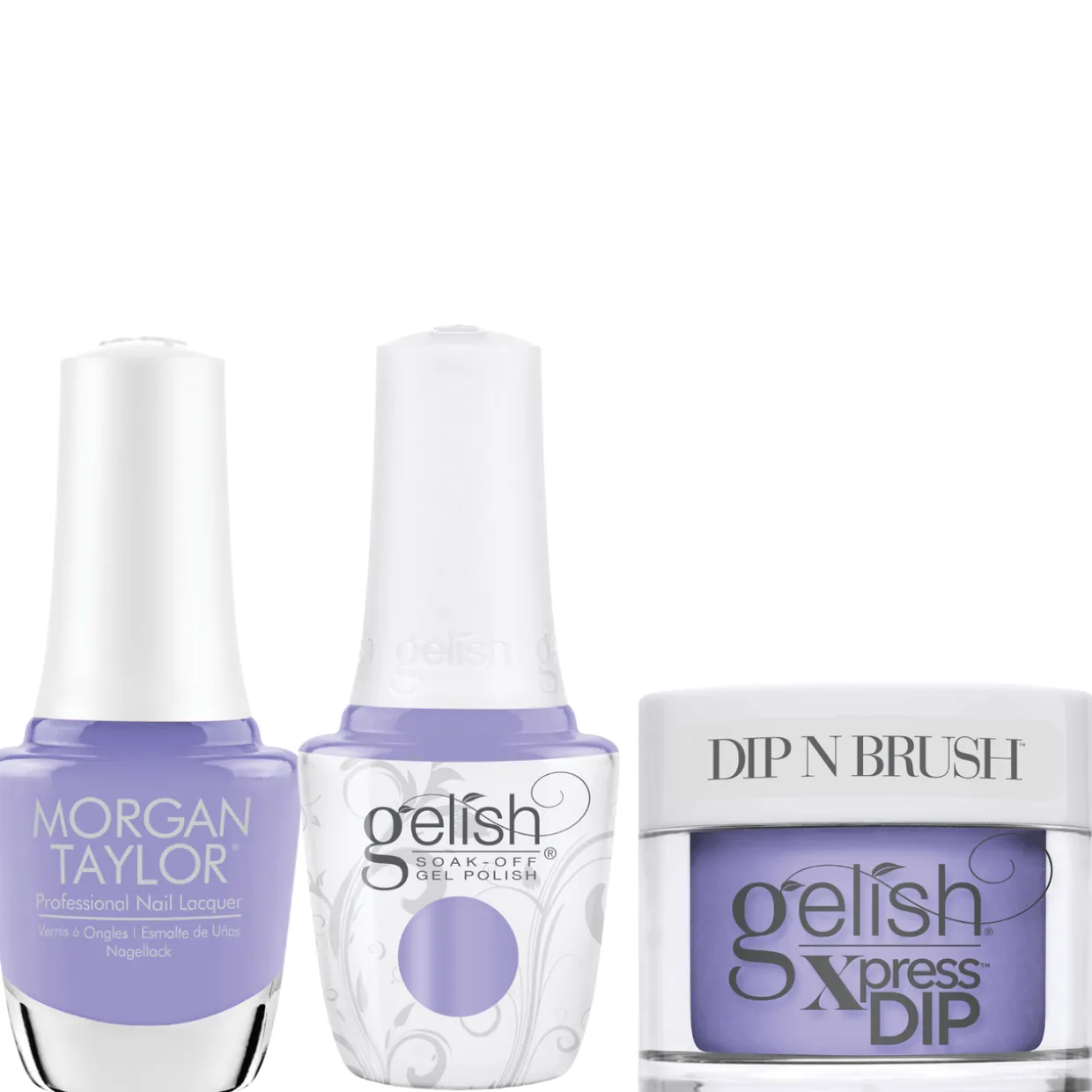 Gelish "Can't Burst My Bubble" Trio- Includes Gel Polish, Lacquer and Dip- Periwinkle Creme