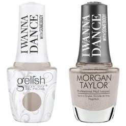 Gelish "Certified Platinum" Duo, Platinum Shimmer- Includes Gel Polish and Lacquer