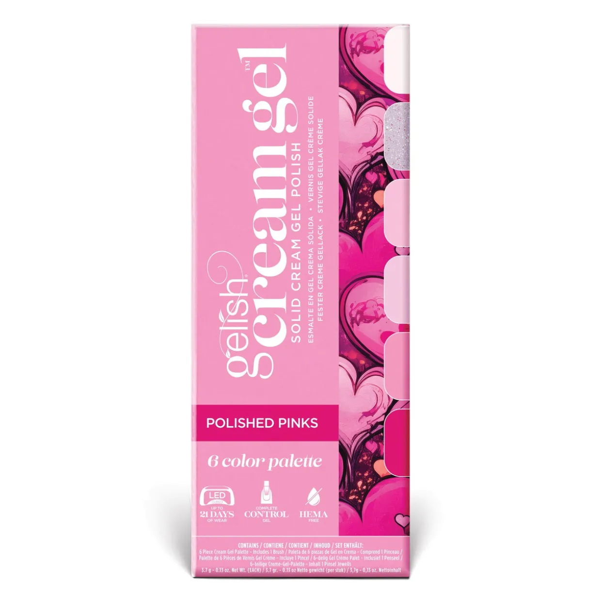 Gelish Cream Gel "Polished Pinks", 6 Color Palette