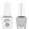 Gelish "Crystal Snowdrop" Duo- Includes Gel Polish and Lacquer - Silver Diamond Glitter