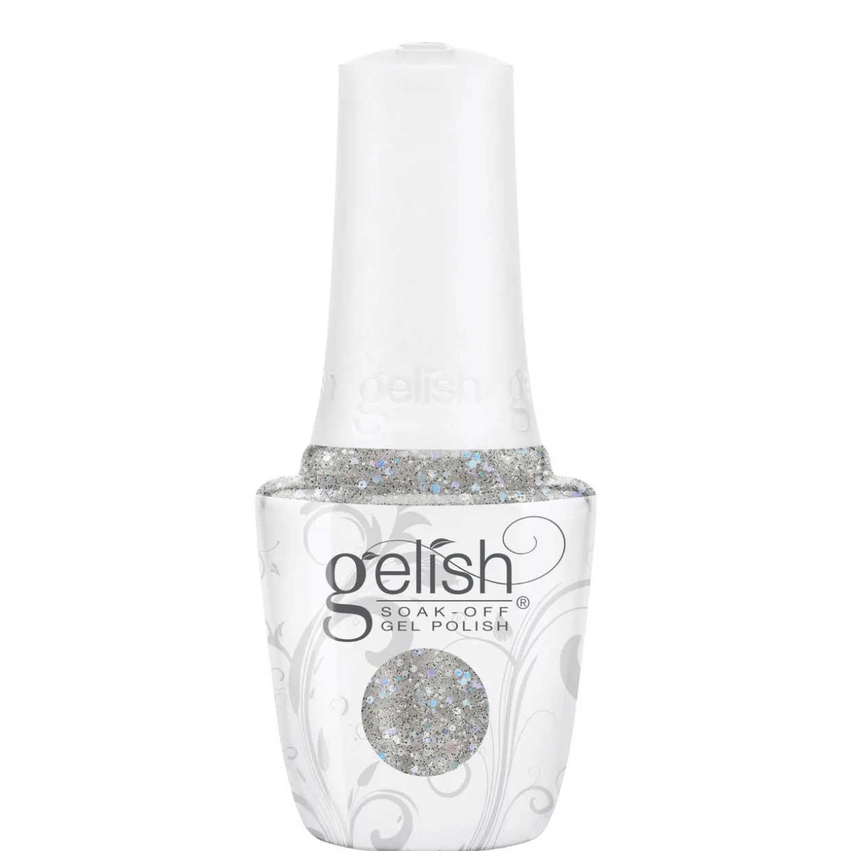 Gelish "Crystal Snowdrop" Duo- Includes Gel Polish and Lacquer - Silver Diamond Glitter