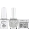 Gelish "Crystal Snowdrop" Trio- Includes Gel Polish, Lacquer and Dip - Silver Diamond Glitter
