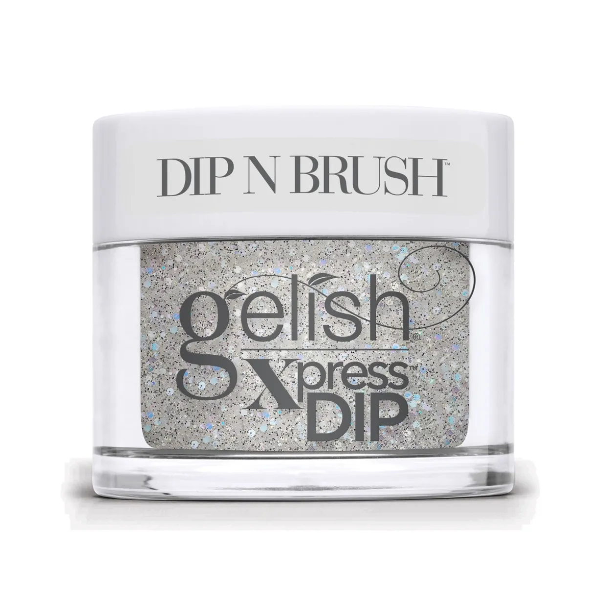 Gelish "Crystal Snowdrop" Trio- Includes Gel Polish, Lacquer and Dip - Silver Diamond Glitter