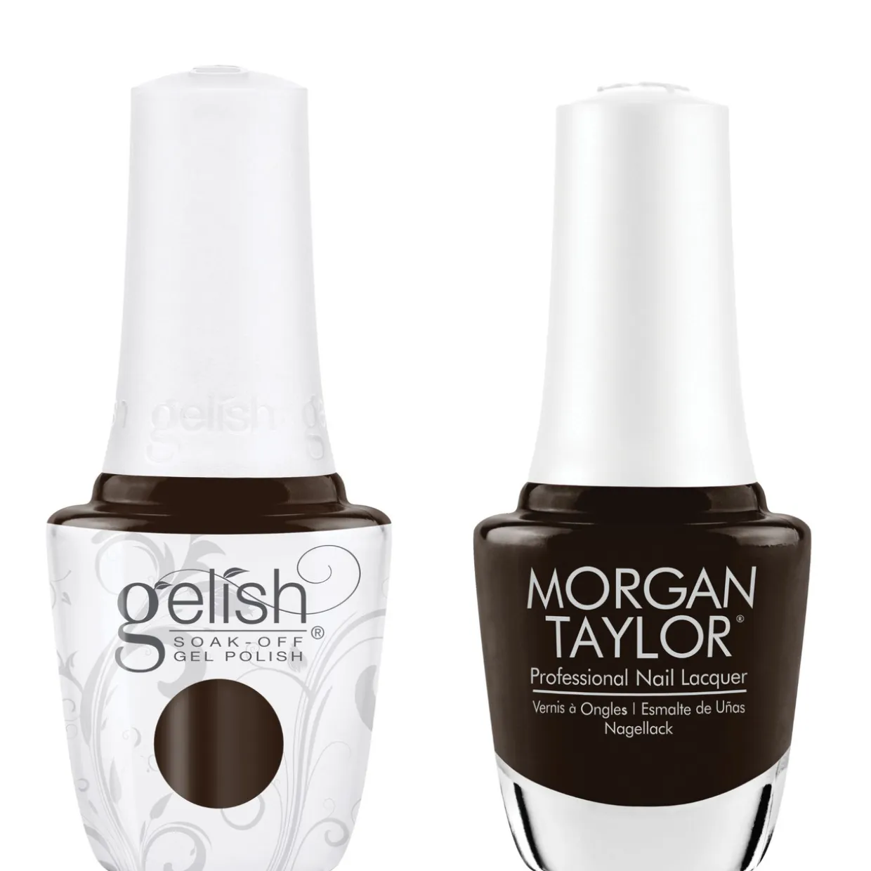 Gelish "Dark Empress" Duo- Includes Gel Polish and Lacquer - Dark Cocoa Creme