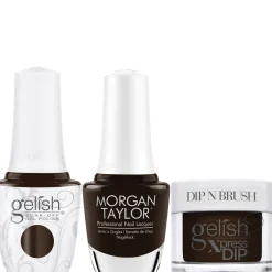 Gelish "Dark Empress" Trio- Includes Gel Polish, Lacquer and Dip - Dark Cocoa Cr�me
