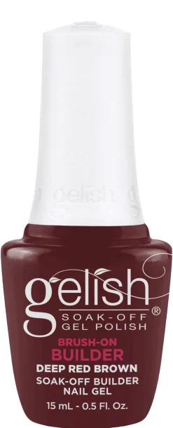 Gelish Deep Red Brown Brush-On Builder Gel, 15 mL | .5 fl. Oz.