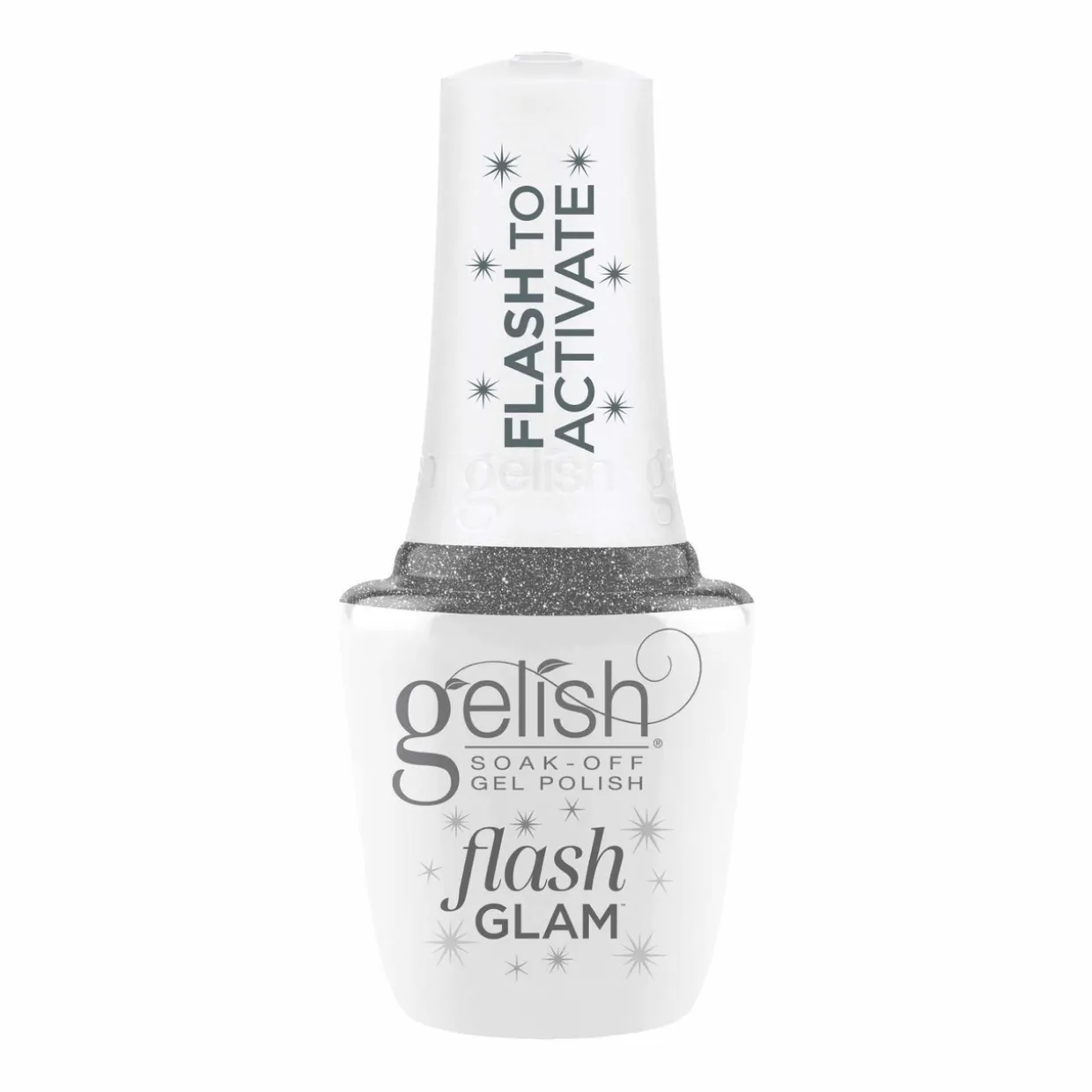 Gelish Flash Glam Soak-Off Gel Polish "Dripping In Bling", Silver Glitter, 15 mL | .5 fl oz - 1110505