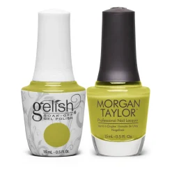 Gelish "Flying Out Loud" Duo - Includes Gel Polish and Lacquer - Dirty Lime Crème