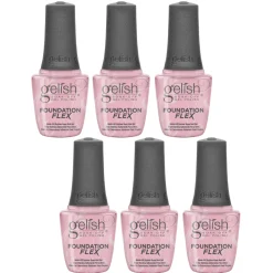 Gelish Foundation Flex Soak-Off Rubber Base Nail Gel, Light Nude, 15 mL | .5 fl. Oz. - Case Pack of 6