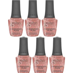 Gelish Foundation Flex Soak-Off Rubber Base Nail Gel, Cover Beige, 15 mL | .5 fl. Oz. - Case Pack of 6