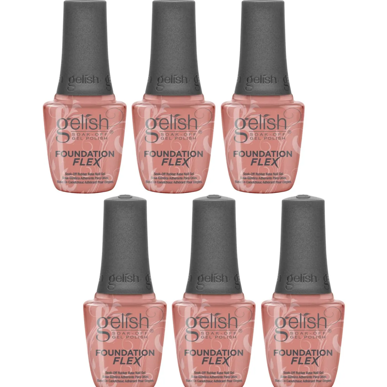 Gelish Foundation Flex Soak-Off Rubber Base Nail Gel, Cover Beige, 15 mL | .5 fl. Oz. - Case Pack of 6