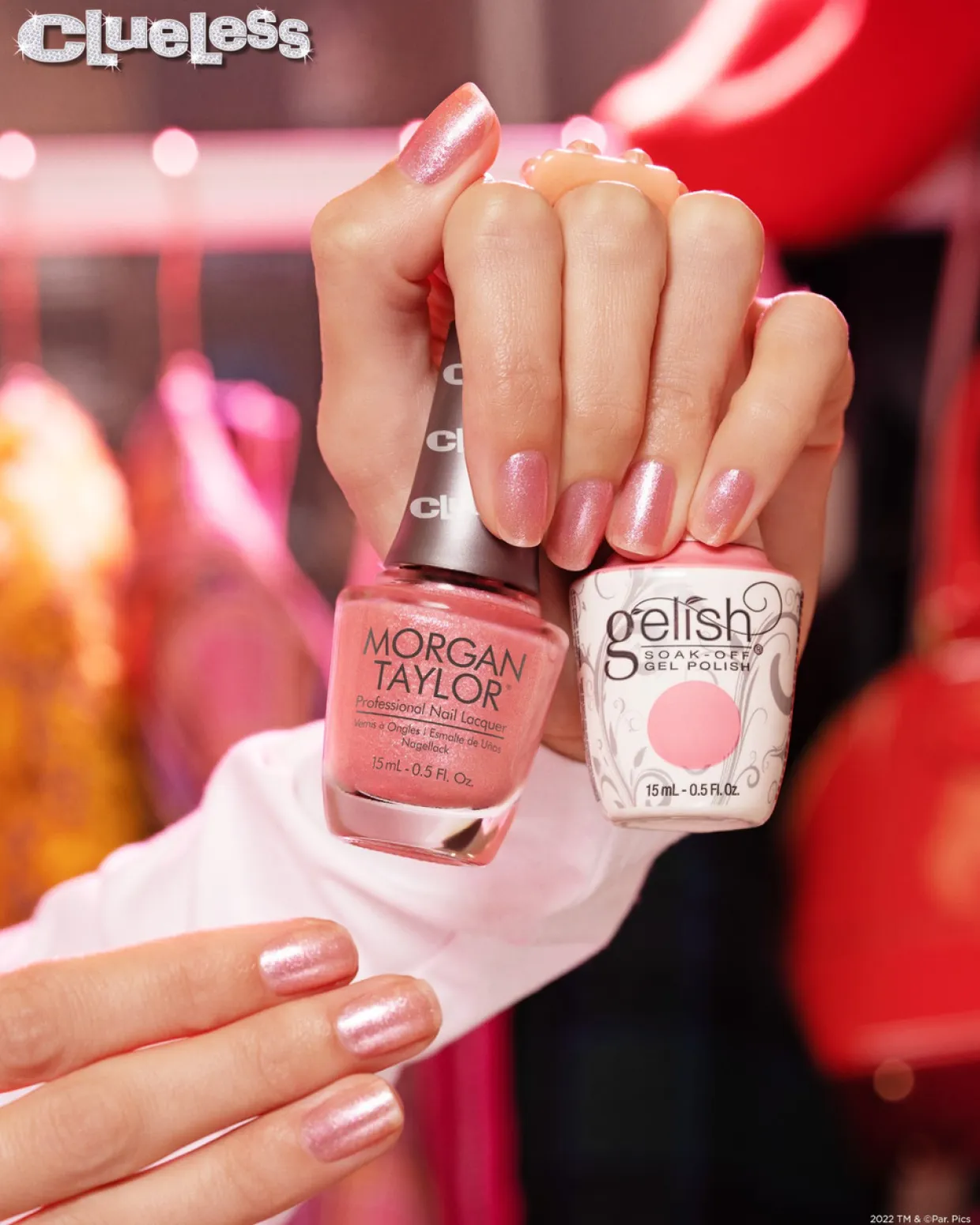 Gelish "Highly Selective" Duo, Light Pink Metallic - Includes gel polish and lacquer