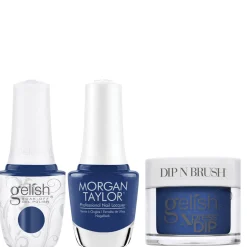 Gelish "Hold Me Tighter" Trio- Includes Gel Polish, Lacquer and Dip- Indigo Blue Creme