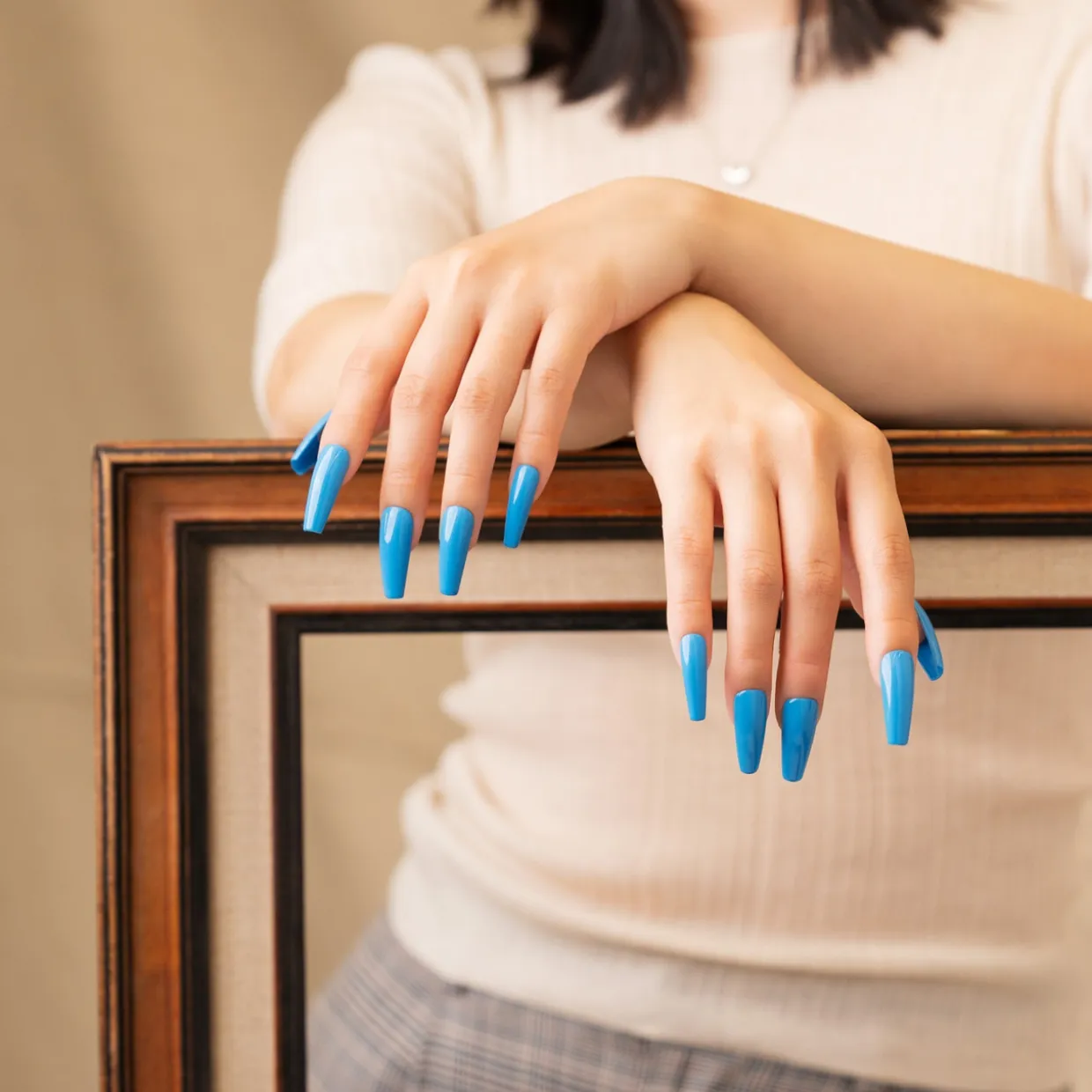 Gelish "I Was Framed" Duo, Cerulean Blue Creme - Includes Gel polish and Lacquer