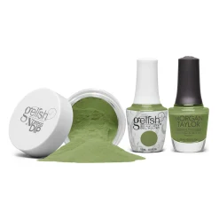 Gelish "Leaf It All Behind" Trio, Moss Green Crème - Includes Gel Polish, Lacquer, and Dip