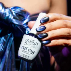 Gelish Magnetic Reflections Soak-Off Gel Polish "Blue Eclipse", Blue Effect Cat-Eye, 15mL | .5 fl oz-1110550