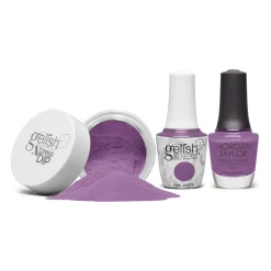 Gelish "Malva" Trio, Medium Purple Crème - Includes Gel Polish, Lacquer, and Dip