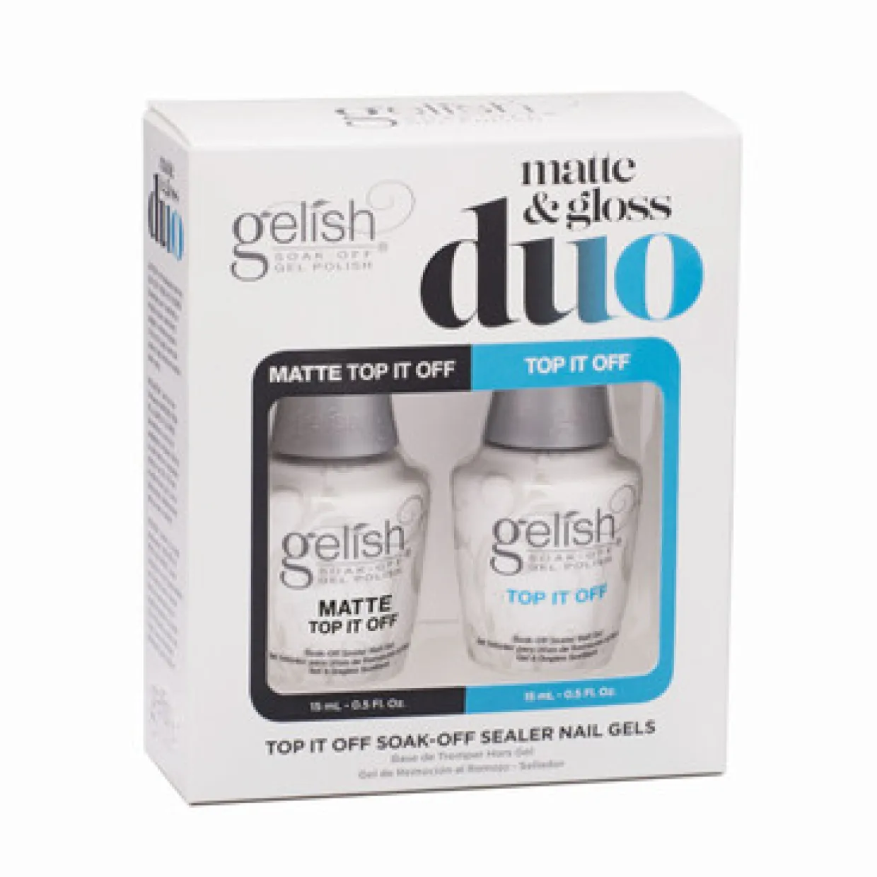 Gelish Matte And Gloss Duo - Includes Top It Off And Matte Top It Off - 1121519