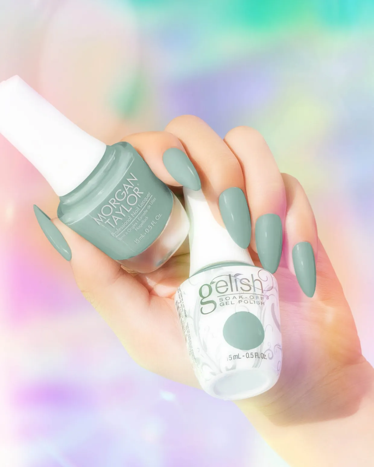 Gelish "Mint For Me" Duo- Includes Gel Polish and Lacquer - Light Teal Cr�me