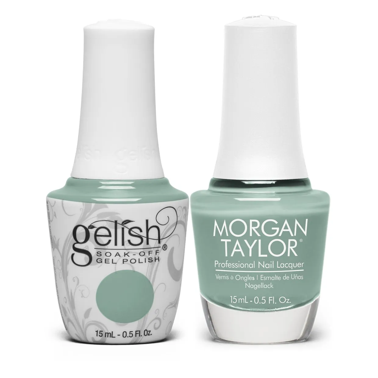 Gelish "Mint For Me" Duo- Includes Gel Polish and Lacquer - Light Teal Cr�me
