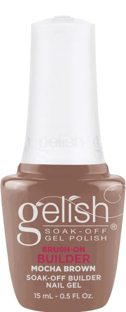 Gelish Mocha Brown Brush-On Builder Gel, 15 mL | .5 fl. Oz.