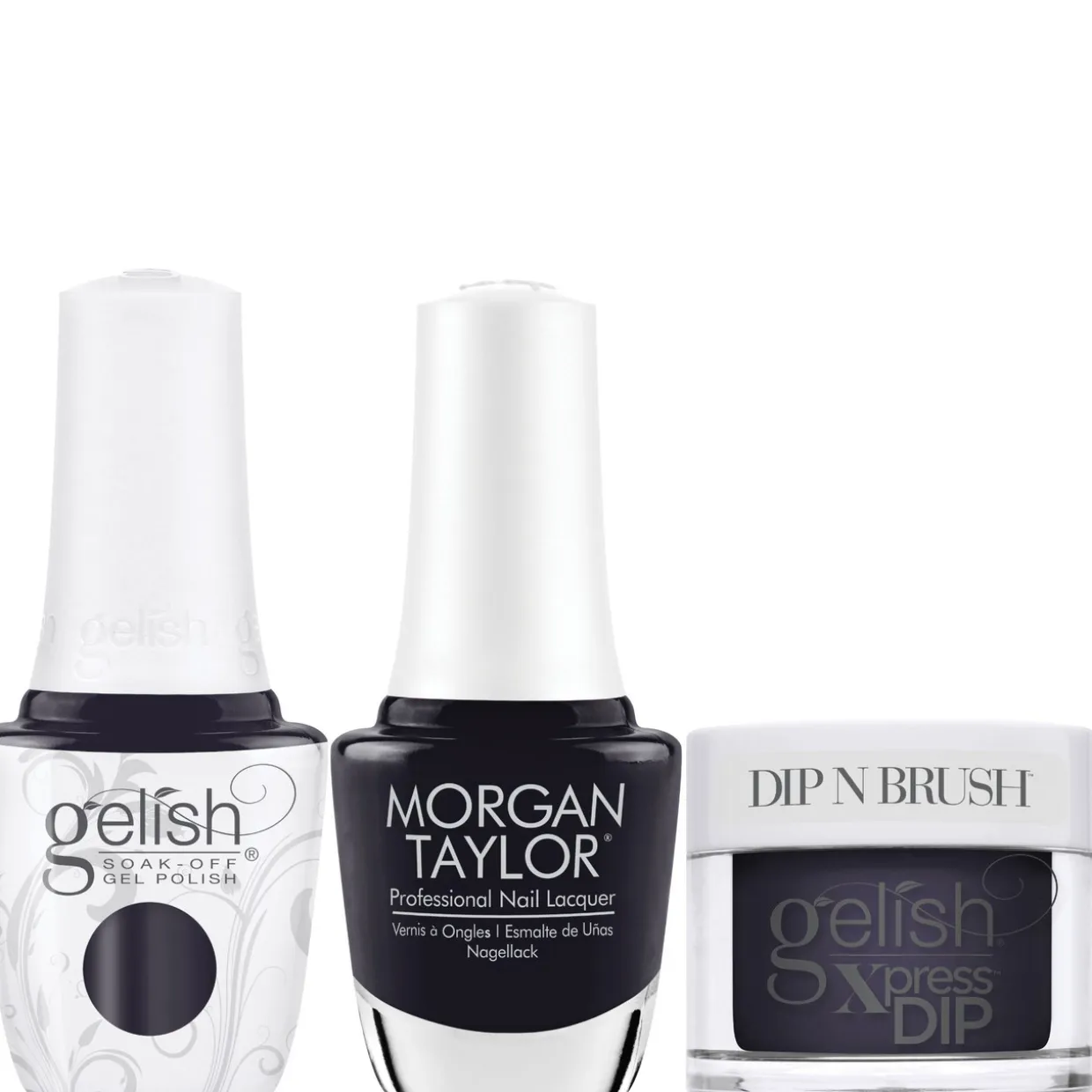 Gelish "Night After Night" Trio- Includes Gel Polish, Lacquer and Dip- Indigo Creme